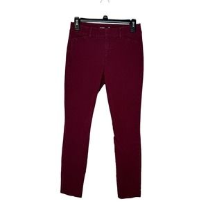 Old Navy Women's Pixie Pants Hi-Rise Skinny Chino Secret Slim Pockets Red Wine 2